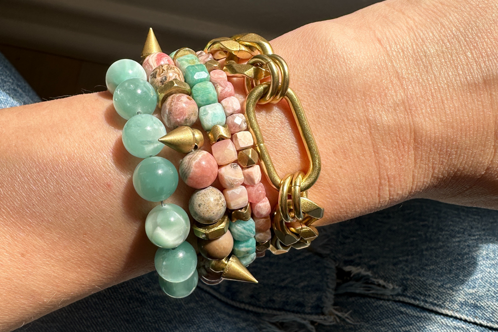 RACHEL NATHAN Slim Rhodocrosite Bracelet