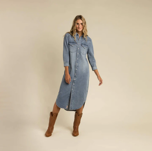 SENDERO ANNIE PEARL SNAP SHIRTDRESS