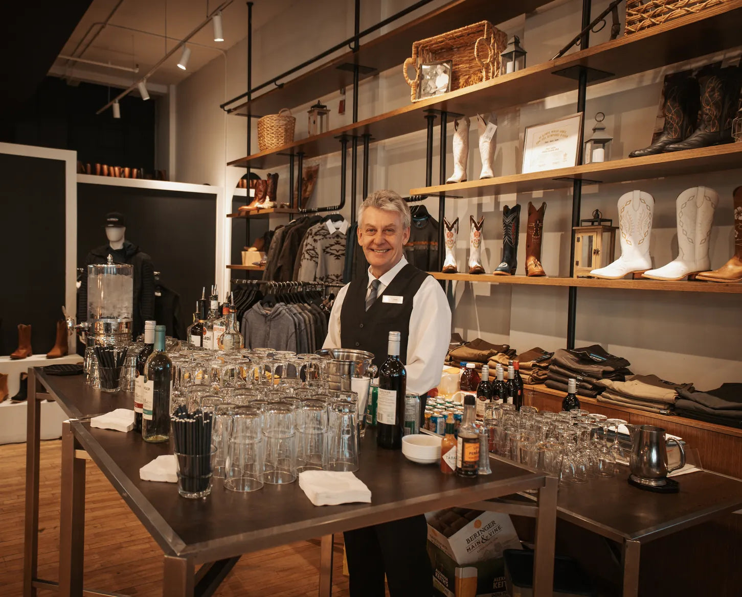 Bar service inside the store